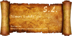 Simon Lukács névjegykártya